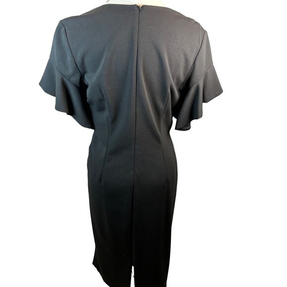 Elegant Black Midi Dress with Flutter Sleeves - Picture 3 of 3